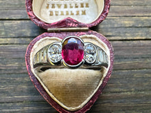 Load image into Gallery viewer, RUBY AND DIAMOND RING IN 18KT WHITE GOLD
