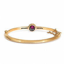Load image into Gallery viewer, Antique Victorian Unheated Ruby &amp; Diamond Bangle
