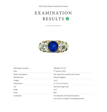 Load image into Gallery viewer, Exquisite GRS-Certified Unheated Sapphire &amp; Diamond Trilogy Ring - Victorian Era - 18kt Gold
