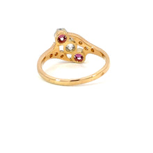 Load image into Gallery viewer, French Art Nouveau Diamond &amp; Ruby Ring in 18K Gold &amp; Platinum
