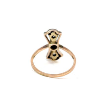 Load image into Gallery viewer, Antique Diamond Bow Ring in 14K Yellow Gold and Silver
