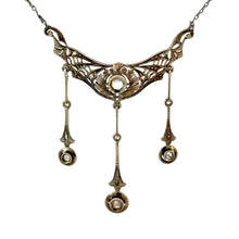 Load image into Gallery viewer, Antique Filigree Diamond Necklace - Rosecut Diamonds in White Gold
