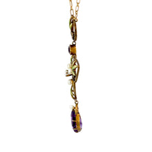 Load image into Gallery viewer, Rare Art Nouveau Suffragette Pendant - 14K Gold &amp; Enamel
