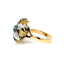 Load image into Gallery viewer, Exquisite Emerald Bloom Ring - 18K Gold Floral Statement
