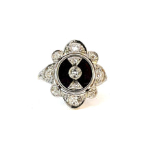 Load image into Gallery viewer, Antique Late Victorian Onyx &amp; Diamond Ring - Platinum &amp; 18K Gold
