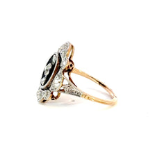 Load image into Gallery viewer, Antique Late Victorian Onyx &amp; Diamond Ring - Platinum &amp; 18K Gold
