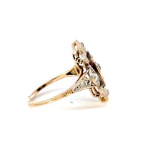 Load image into Gallery viewer, Antique Late Victorian Onyx &amp; Diamond Ring - Platinum &amp; 18K Gold
