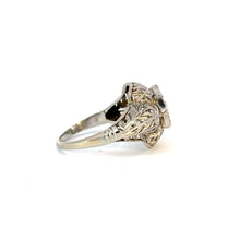 Load image into Gallery viewer, Early Art Deco 18K White Gold Filigree Ring – 1.10ct Rosecut Diamond
