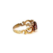 Load image into Gallery viewer, Antique Georgian Gold Ring – Almandine Garnet &amp; Ruby Accents
