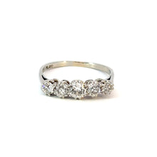 Load image into Gallery viewer, Early Art Deco 1.10ct Five-Stone Diamond Band in 18kt White Gold &amp; Platinum
