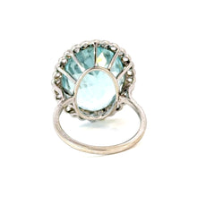 Load image into Gallery viewer, Impressive Aquamarine and Diamond Ring in 18K White Gold
