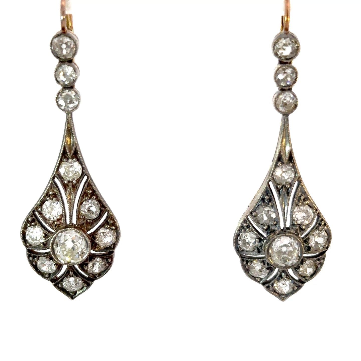 A Crown for the Ears – Antique Diamond Earrings, 5.50ctw of Timeless Splendor