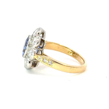 Load image into Gallery viewer, GIA Certified 4.51ctw Unheated Ceylon Sapphire &amp; Diamond Cluster Ring
