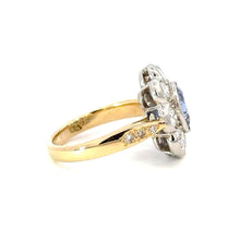 Load image into Gallery viewer, GIA Certified 4.51ctw Unheated Ceylon Sapphire &amp; Diamond Cluster Ring
