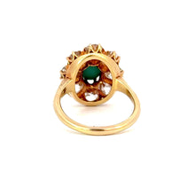 Load image into Gallery viewer, Antique Turquoise &amp; Diamond Cluster Ring in 18kt Gold c.1890
