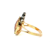 Load image into Gallery viewer, Topaz &amp; Diamond Crown Ring - Closed-Back Silver and 18K Gold
