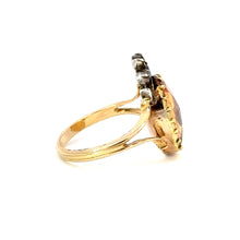 Load image into Gallery viewer, Topaz &amp; Diamond Crown Ring - Closed-Back Silver and 18K Gold
