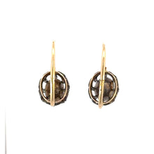 Load image into Gallery viewer, Antique 2ctw Rosecut Collet Earrings in 18K Gold and Silver
