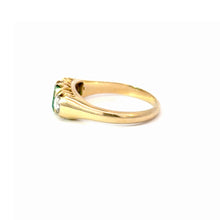 Load image into Gallery viewer, Antique Victorian Emerald &amp; Diamond Trilogy Ring in 18K Yellow Gold

