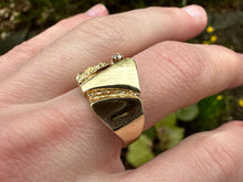 Load image into Gallery viewer, VINTAGE SCANDINAVIAN DIAMOND 14KT YELLOW GOLD RING
