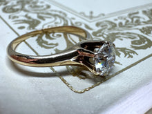 Load image into Gallery viewer, ANTIQUE SOLITAIRE DIAMOND RING IN 14KT YELLOW GOLD
