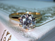 Load image into Gallery viewer, ANTIQUE SOLITAIRE DIAMOND RING IN 14KT YELLOW GOLD
