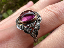 Load image into Gallery viewer, VINTAGE RUBELLITE TOURMALINE AND DIAMOND RING
