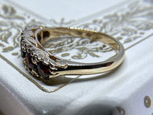 Load image into Gallery viewer, VINTAGE GARNET 5 STONE BAND IN 14KT YELLOW GOLD
