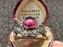 Load image into Gallery viewer, VINTAGE RUBELLITE TOURMALINE AND DIAMOND RING
