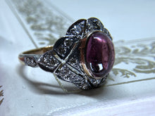 Load image into Gallery viewer, VINTAGE RUBELLITE TOURMALINE AND DIAMOND RING
