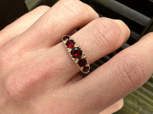 Load image into Gallery viewer, VINTAGE GARNET 5 STONE BAND IN 14KT YELLOW GOLD
