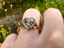 Load image into Gallery viewer, VINTAGE SAPPHIRE AND DIAMOND HEART RING
