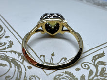 Load image into Gallery viewer, VINTAGE SAPPHIRE AND DIAMOND HEART RING
