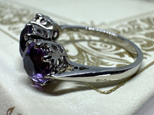 Load image into Gallery viewer, VINTAGE AMETHYST TRILOGY RING IN PLATINUM
