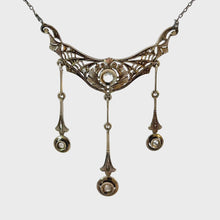 Load and play video in Gallery viewer, Antique Filigree Diamond Necklace - Rosecut Diamonds in White Gold
