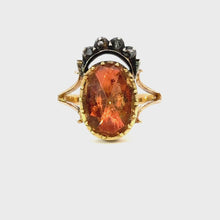 Load and play video in Gallery viewer, Topaz &amp; Diamond Crown Ring - Closed-Back Silver and 18K Gold

