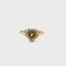 Load and play video in Gallery viewer, VINTAGE SAPPHIRE AND DIAMOND HEART RING

