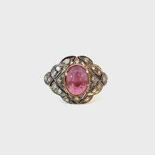 Load and play video in Gallery viewer, VINTAGE RUBELLITE TOURMALINE AND DIAMOND RING
