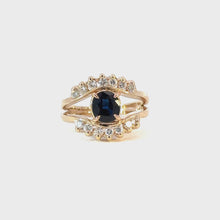 Load and play video in Gallery viewer, Mystical Sapphire &amp; Diamond Evil Eye Ring - 18K Yellow Gold
