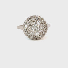 Load and play video in Gallery viewer, Art Deco Diamond Cluster Ring in 18kt White Gold
