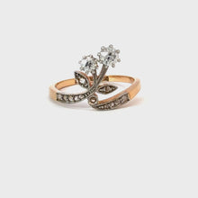 Load and play video in Gallery viewer, ART NOUVEAU FLORAL DIAMOND RING IN 18KT YELLOW GOLD AND PLATINUM
