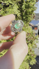 Load and play video in Gallery viewer, ANTIQUE STYLE EMERALD AND DIAMOND RING
