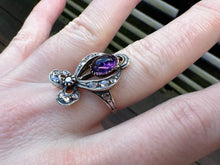 Load image into Gallery viewer, ANTIQUE RIBBON AMETHYST AND DIAMOND RING
