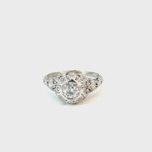 Load and play video in Gallery viewer, ANTIQUE FILIGREE DIAMOND RING 0.58CTW
