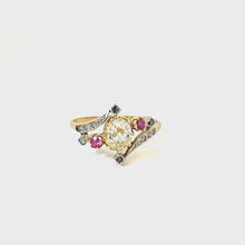 Load and play video in Gallery viewer, STUNNING EDWARDIAN DIAMOND AND RUBY RING
