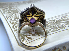 Load image into Gallery viewer, VINTAGE AMETHYST AND DIAMOND RING IN 14KT GOLD
