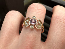 Load image into Gallery viewer, ANTIQUE AMETHYST AND PEARL RING CONVERSION

