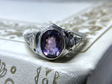 Load image into Gallery viewer, ANTIQUE FILIGREE AMETHYST RING IN 14KT WHITE GOLD
