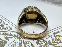 Load image into Gallery viewer, ANTIQUE BROWN ZIRCON YELLOW GOLD RING
